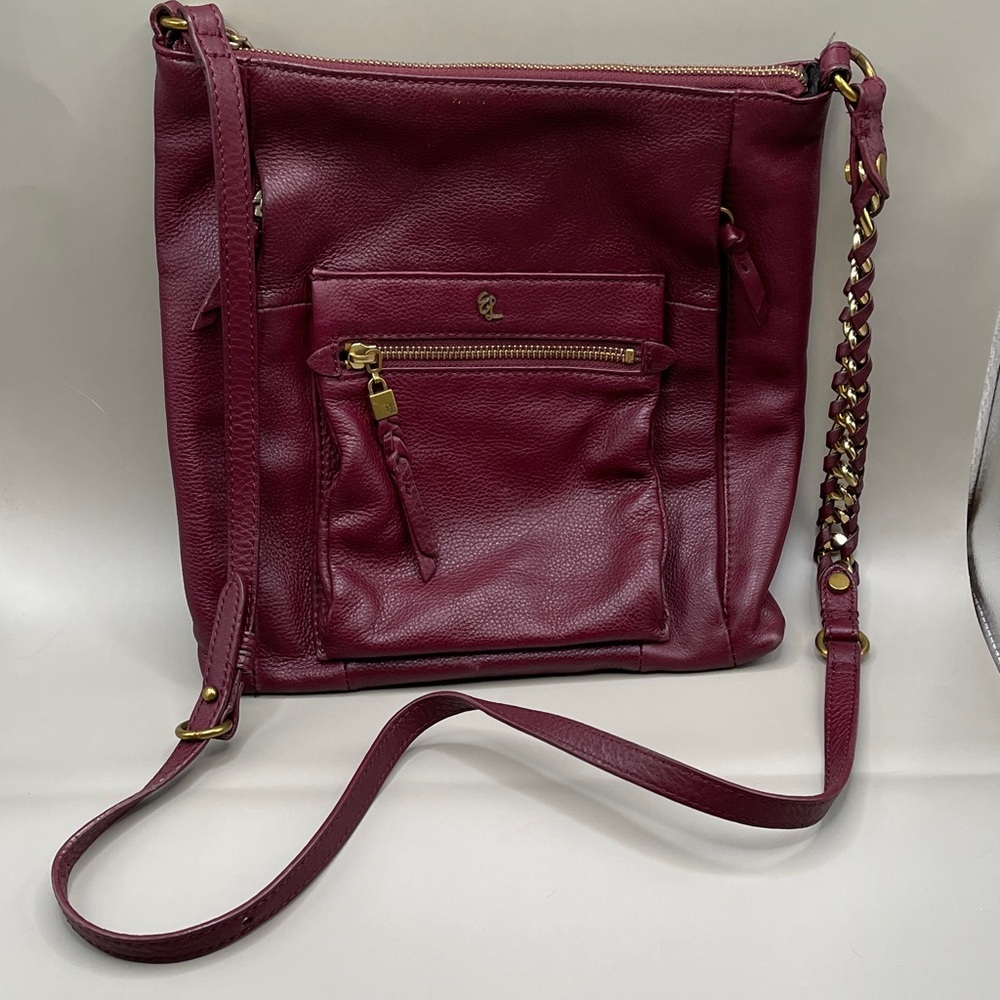 Elliott Lucca Elegant Burgundy Leather Crossbody Bag Elliott Lucca Leather